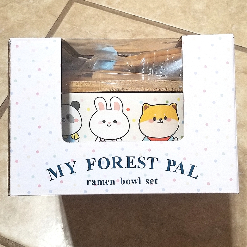 MAD Engine My Forest Pal Ramen Noodle Bowl Bundle (MISSING SOUP SPOON!)